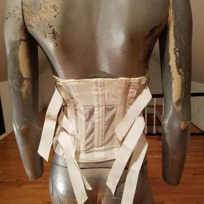 Vtg 1950's Imperial laced Rubber corset brace support boned hook& eye 
