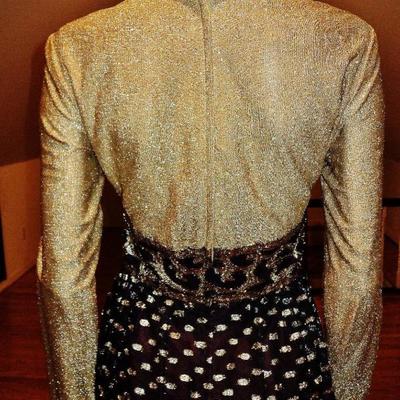 Vintage Gold lame' Futura Couture gold metallic gown 1970's