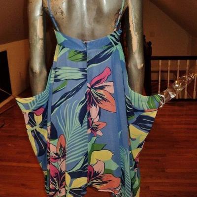 French Coterie Handkerchief  tropical print dress New 