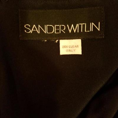 Vtg Sander Witlin layered chiffon polka dot wiggle dress 