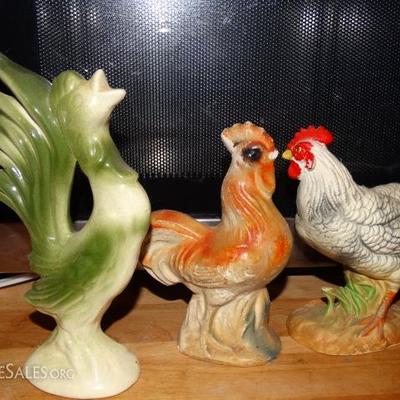 Rooster & hen Collection, Chalk, Pottery, Porcelain