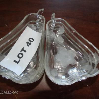 LOT #40 - Glass Pear Shaped Sherbet Bowls