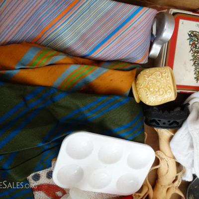 Lot #158 - Vintage Ties, Milk Glass, Oriental Figure & Misc. 