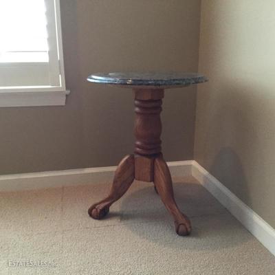 Lot 2 - Marble Top Claw Foot Side Table