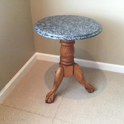 Lot 2 - Marble Top Claw Foot Side Table