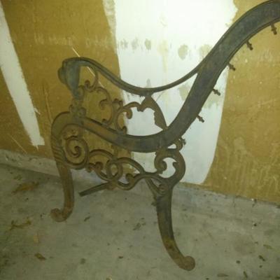 Antique iron bench piece