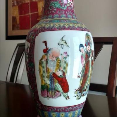 Tall Chinese Porcelain Figural Vase
