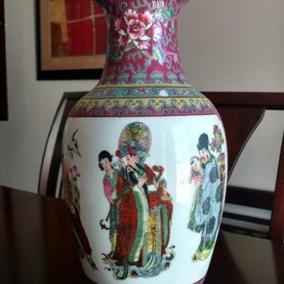 Tall Chinese Porcelain Figural Vase