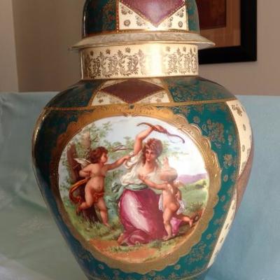 Two 17" Porcelain Urns from England