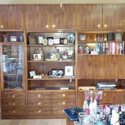 Vintage Yew Wood Interchangeable Wall Unit