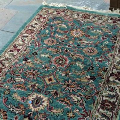 Teal Multicolor Plush Area Rug 3'X5'