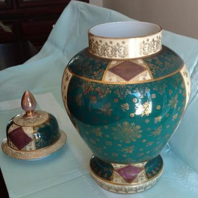 Two 17" Porcelain Urns from England