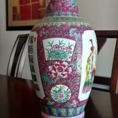 Tall Chinese Porcelain Figural Vase