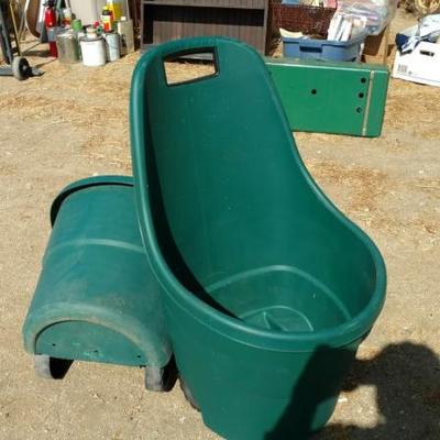 Hard Plastic Rolling Yard Cart #1