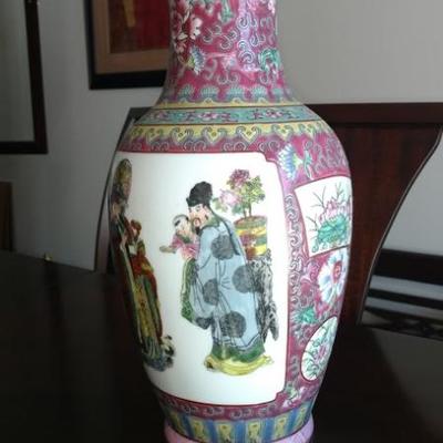 Tall Chinese Porcelain Figural Vase