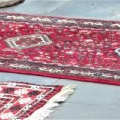 Dark Red Multicolored Area Rug