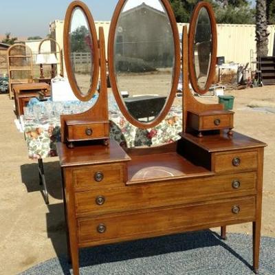 Antique Three-Mirrored Vanity