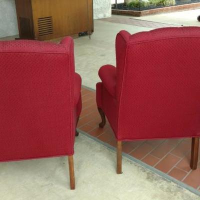 Two Raspberry Fabric Chairs