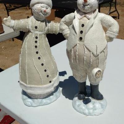 Mr. and Mrs. Snowman Figurines