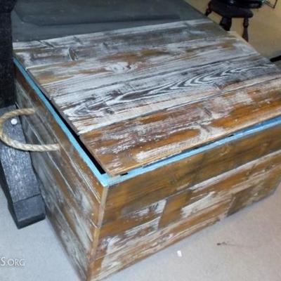 Handmade Barn wood Box w/ Blue Interior