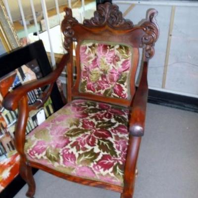 Vintage Upholstered Arm Chair (Victorian Style)