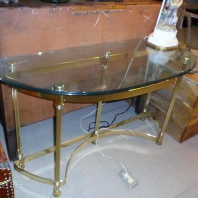 Brass and Glass Entry Table