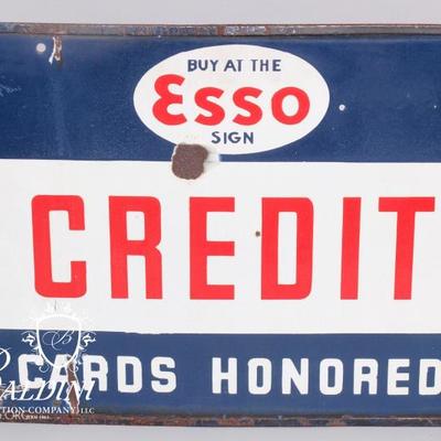 Vintage Esso Enameled Sign 