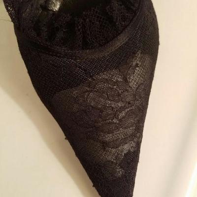 Christian Dior runway mules leather Chantilly lace heel amazing