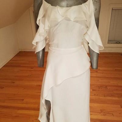 Asos cold shoulder cami maxi dress ruffle side slit gorgeous NWT