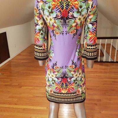  Lilac floral printed wiggle dress boat neck similar to "Maurice" 60's dress