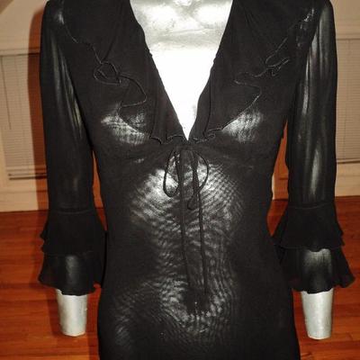 Moschino poet chiffon dress ruffles double layers Italy