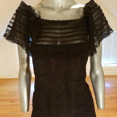 Christian Lacroix Couture Runway chantilly lace silk organza iconic dress