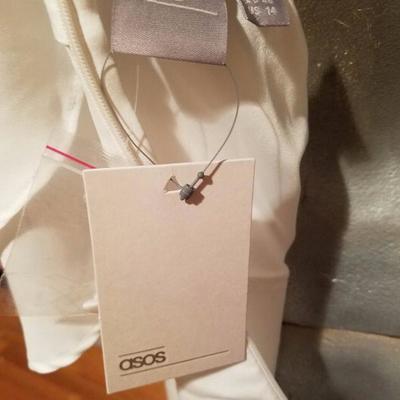 Asos cold shoulder cami maxi dress ruffle side slit gorgeous NWT