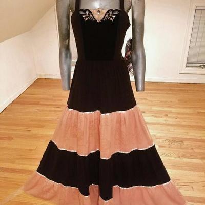 Vintage 1970 Young Edwardian by Arpeja Boho fluid maxi embroidery