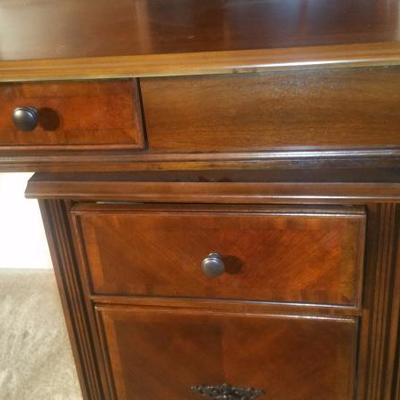 Computer desk with chair and file cabinet