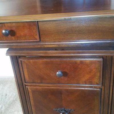 Computer desk with chair and file cabinet