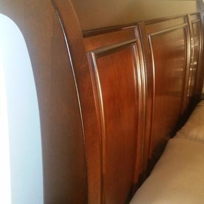 Queen Sleigh Bed with 2 Underneath Storage Drawers and 2 Matching Nightstands 