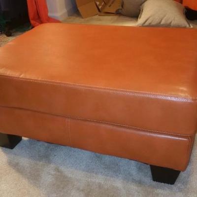3 pc Soft Leather Loveseat, Chair, and Ottoman