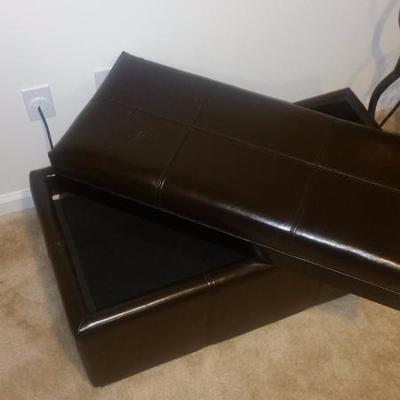 Leather Storage Bench / Ottoman