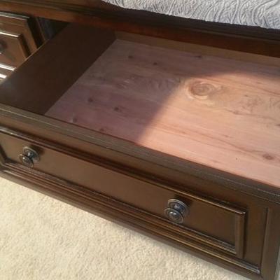 Queen Sleigh Bed with 2 Underneath Storage Drawers and 2 Matching Nightstands 