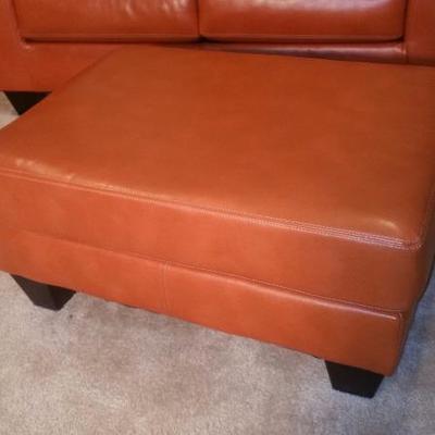 3 pc Soft Leather Loveseat, Chair, and Ottoman