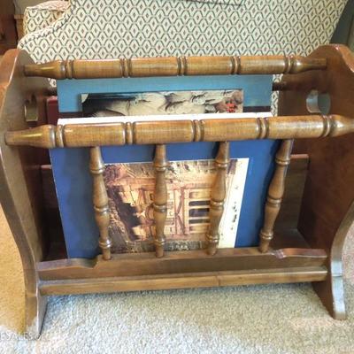 Early American Magazine Stand with Coffee Table Books