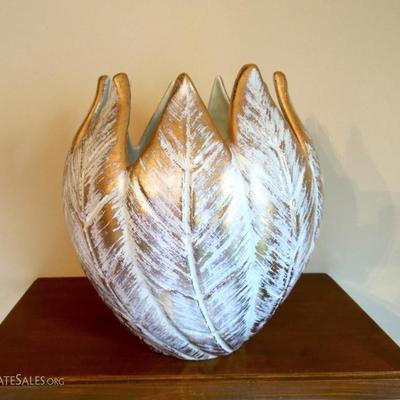 Vintage Royal Haeger Gold Rim Vase