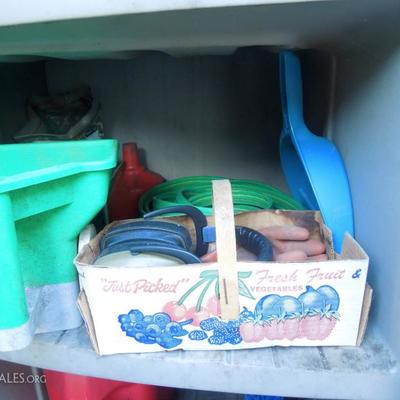 70x50x25 Plastic Storage Shed with Gardening Tools and Chemicals