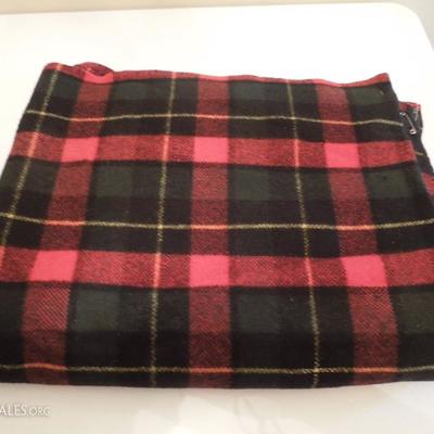 Vintage Red Plaid Wool Twin Blanket