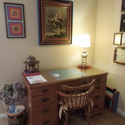 Ethan Allen Maple Desk and Windsor Chair