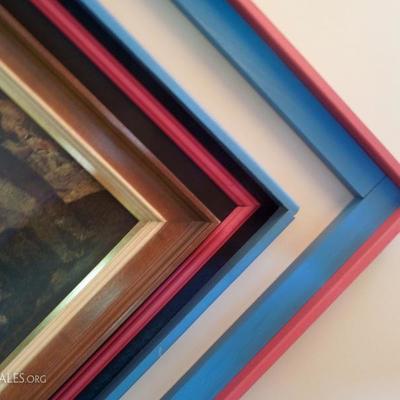 Large Triple Frame Print of Revolutionary War Battle