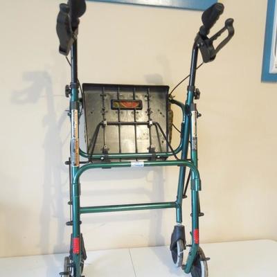 Invacare Model 65350 Green Seated Walker with Pockets 