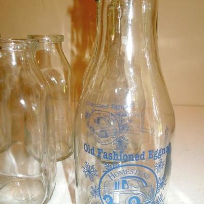 Lot of 8 Glass Milk Bottles