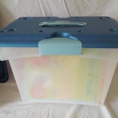 Lot of Early Childhood Education Learning Books and 2 Storage Bins